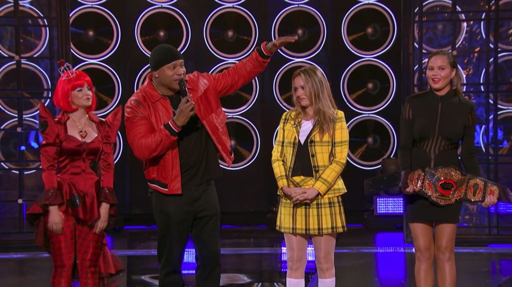 Alicia Silverstone vs. Mena Suvari during and appearance of 'Lip Sync Battle' as seen on Paramount Network.