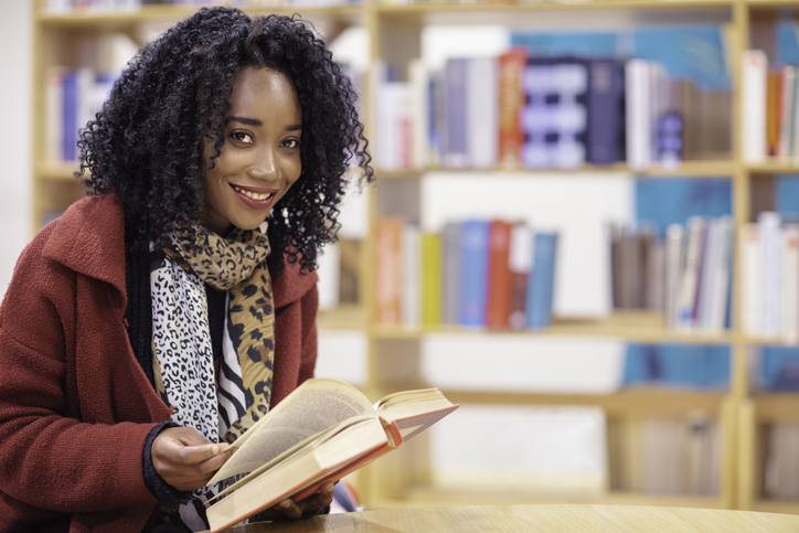 Student visiting the library
