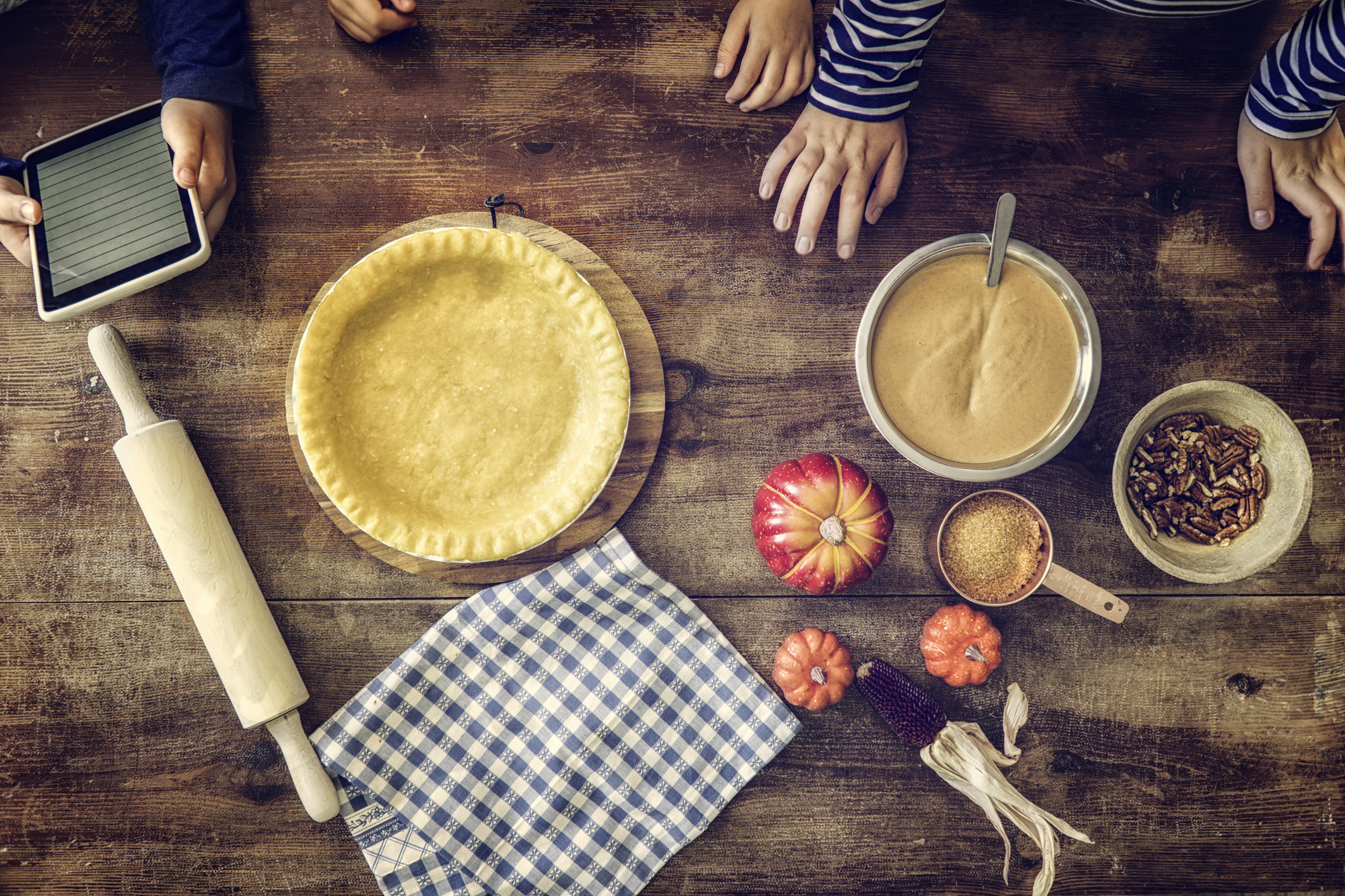 Preparing Homemade Pumpking Pie for the Holidays
