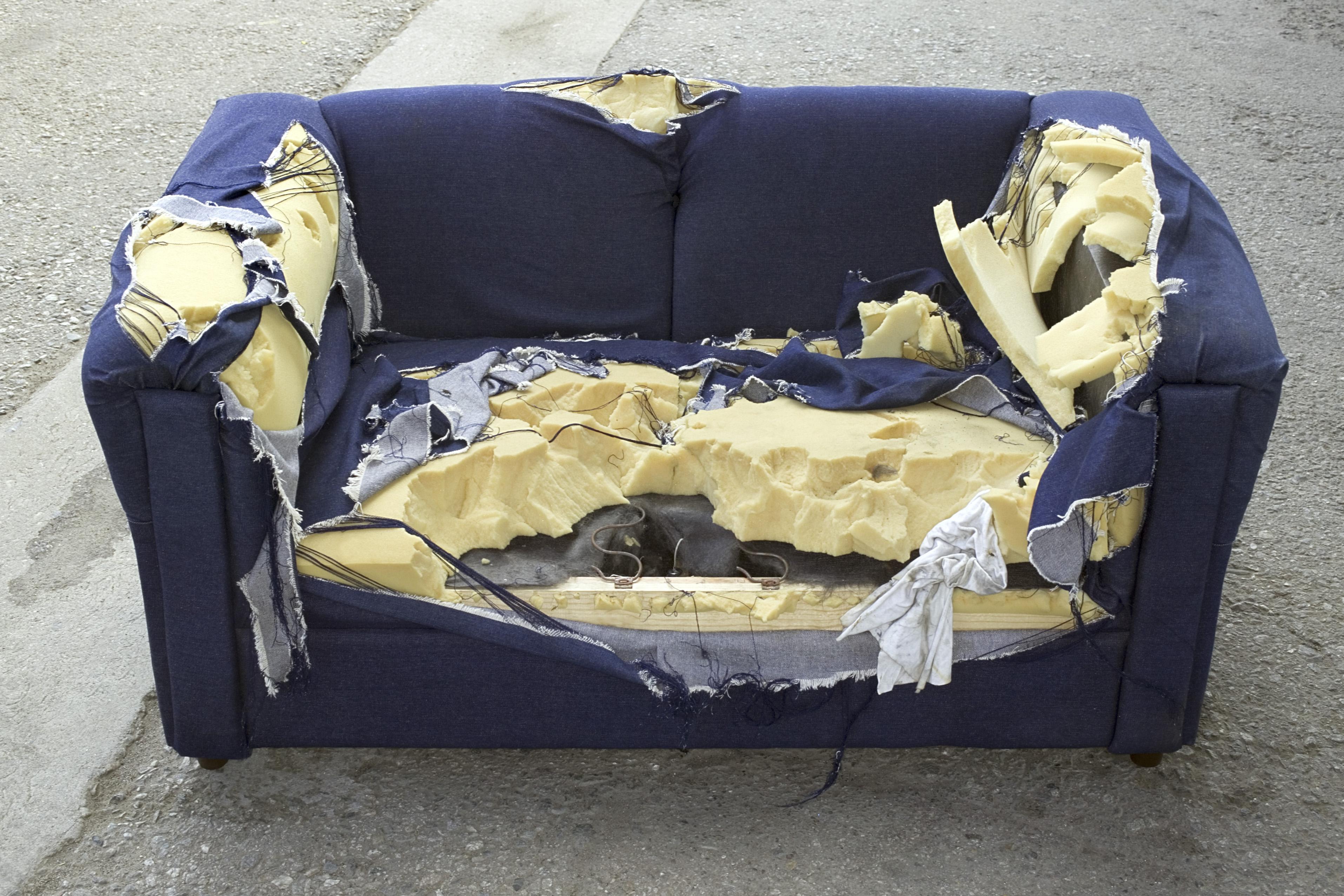 Destroyed couch
