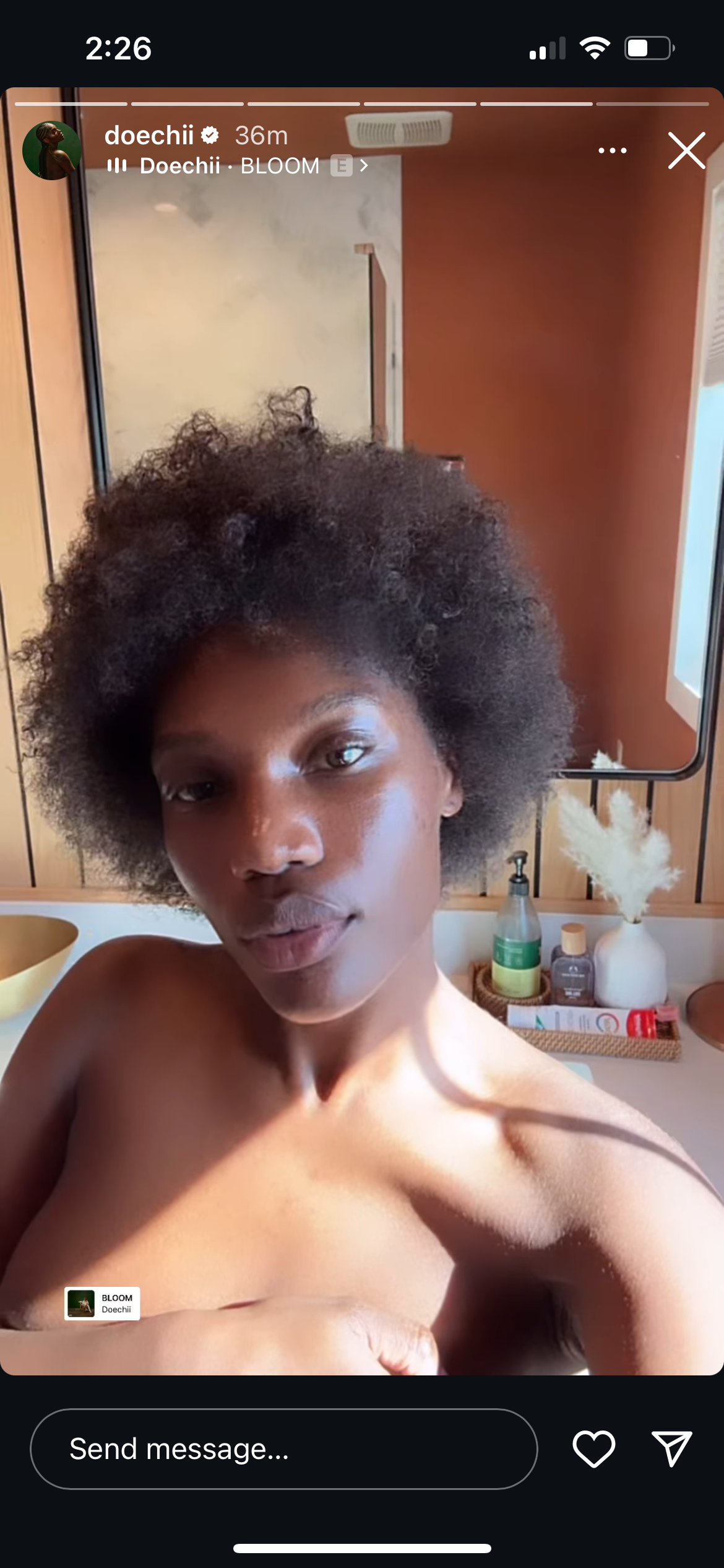 Doechii poses nude selfie on Instagram story